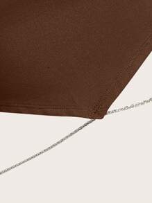 SHEIN ICON Chain Detail Bandana Hem Tube Top - Brown - View 4