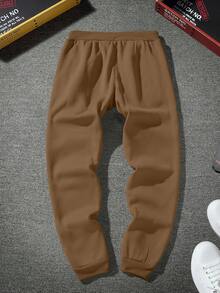 Manfinity LEGND Nam In Đồ họa Eo dây rút Quần thể thao - Cà phê nâu - Xem 2