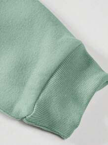 Manfinity Homme Nam Đồ họa Chữ cái Áo nỉ - Màu xanh Bạc hà - Xem 4