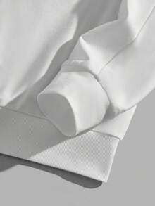 Manfinity RebelGame Loose Men Cartoon & Letter Graphic Drawstring Thermal Lined Hoodie - White - View 3