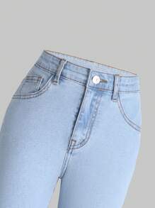 Tween Girl Solid Jeans - Light Wash - View 5
