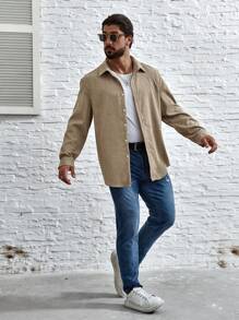 Manfinity Homme 男士大尺寸純色襯衫