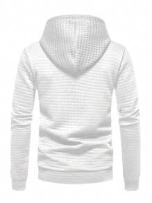 Manfinity Homme Men Kangaroo Pocket Drawstring Hoodie - White - View 2
