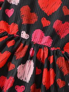 Baby Girl Heart Print Dress - Multicolor - View 5