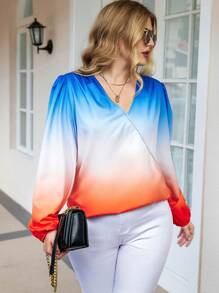 Calvaya Hơn Bóng Surplice cổ Áo sơ mi - Nhiều màu - Xem 6