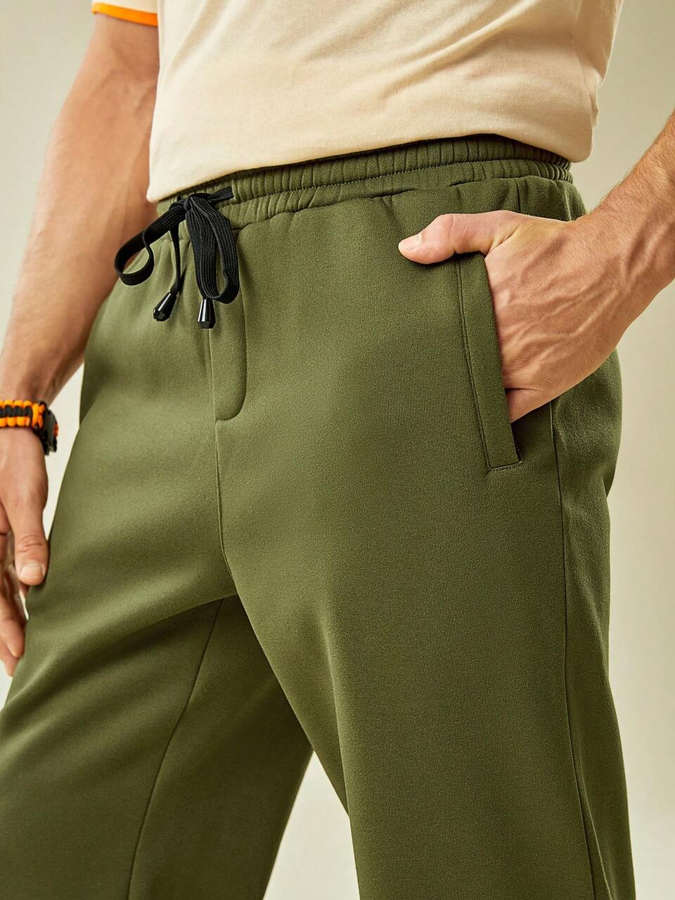 Men Letter Graphic Drawstring Waist Outdoor Sweatpants