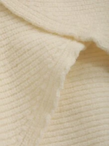 Dazy Star Solid Batwing Sleeve Crossover Crop Sweater - White - View 8