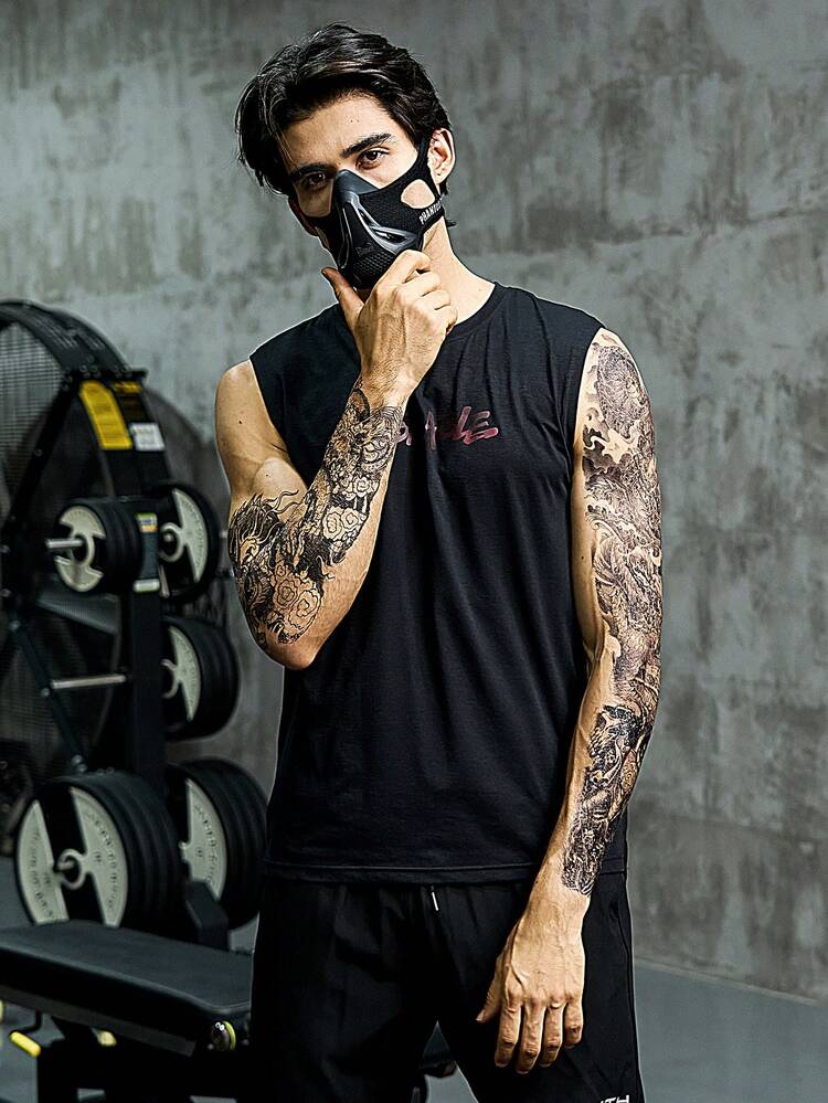 Men Letter Graphic Sports Tank Top Workout Tops