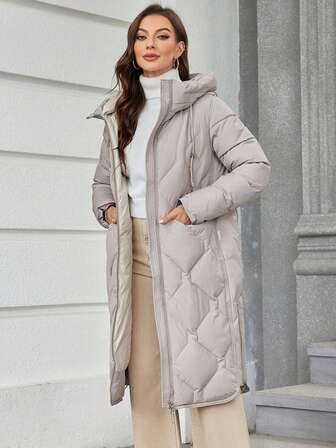 HaiLuoZi Zip Up Hooded Padded Coat For Winter