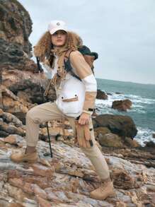 In My Nature Jaket Insulasi Luar Ruangan Wanita - Khaki - View 5