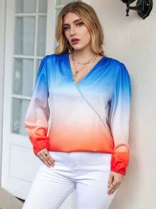 Calvaya Hơn Bóng Surplice cổ Áo sơ mi - Nhiều màu - Xem 1