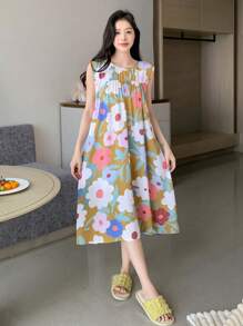 DAZY Ladies' Floral Print Camisole Sleep Dress