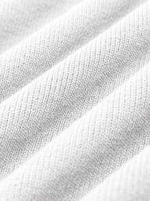 Manfinity Hypemode 男士素色條紋針織毛衣背心 - 白色 - 查看 4