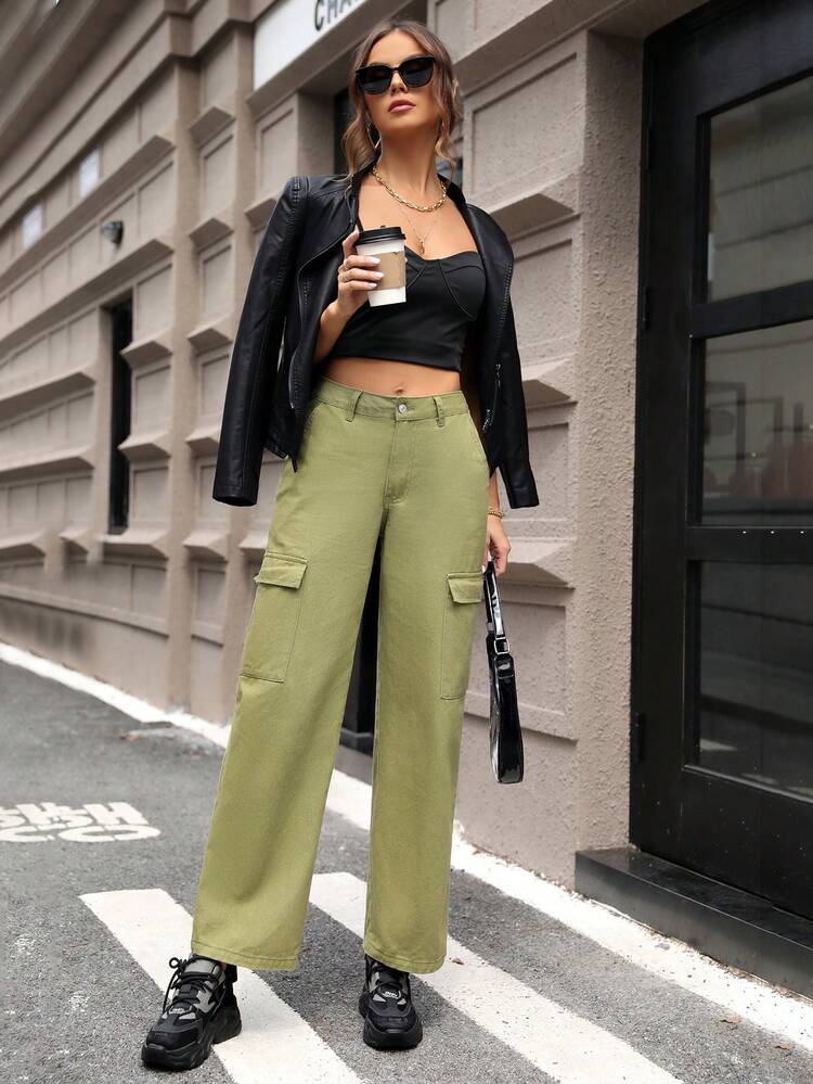 Ladies' Flap Pocket Cargo Jeans