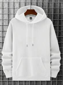 Manfinity EMRG Men's Fashion Dragon & Flower Pattern Hoodie With Thermal Lining - White - View 2