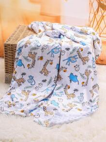Baby Boy Cartoon Graphic Blanket - Multicolor - View 1