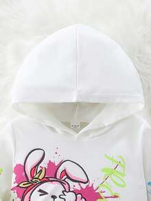 SHEIN Cô Gái Trẻ Đồ họa Hoạt hình Hoodie & Leggings - Nhiều màu - Xem 4