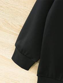 Young Girl Letter Graphic Sweatshirt - Black - View 4