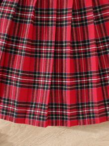 SHEIN Cô gái Tween Vải len vuông In Trái tim Áo Sweatshirt & Váy - Nhiều màu - Xem 7