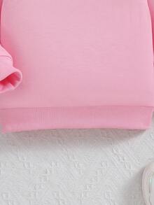 SHEIN Young Girl Letter Graphic Sweatshirt - Pink - View 5