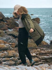 In My Nature Men Zip Up Hooded Rain Jacket - Khaki - View 2