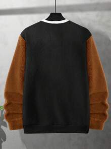 Manfinity Homme Lỏng lẻo phù hợp Nam Patch Và Lá thư In Áo nỉ - Nhiều màu - Xem 2