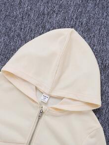 SHEIN Young Girl Zip Up Hooded Jacket & Pants - Multicolor - View 4