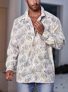 Manfinity Homme Men Plus Allover Floral Print Shirt - Multicolor - View 3