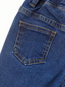 Baby Boy Ripped Jeans - Dark Wash - View 7