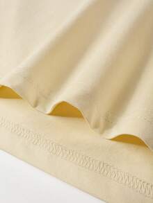 Manfinity Hypemode Hombres Camiseta de hombros caídos con estampado de slogan y dibujos animados - Caqui - Ver 6