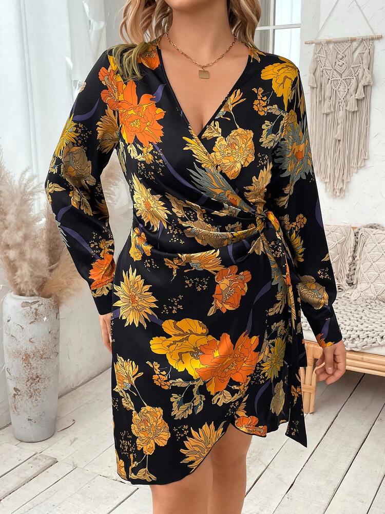 SHEIN Franclia 大碼連身裙 - 黑色 - 查看 4