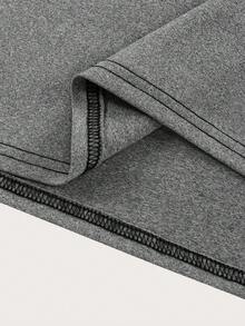 SHEIN Unity 圖案印花插肩袖T恤 - 灰色 - 查看 4