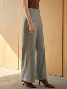 Anewsta Wide Leg Pants - Grey - View 6