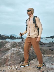 In My Nature In My Nature Men Zip Up Contrast Binding Outdoor Vest Coat