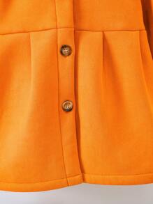 SHEIN 小女童抽鬚邊夾克帶蝴蝶結裝飾用品 - 橘色 - 查看 7