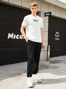 Manfinity RebelGame Nam Đồ họa Chữ cái Áo thun & quần thể thao - trắng - Xem 4