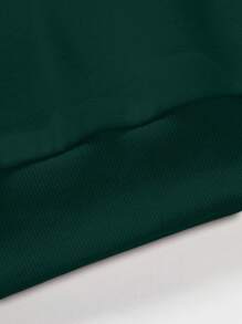 Manfinity Homme 男士手圖案落肩袖運動衫 - 墨綠色 - 查看 4