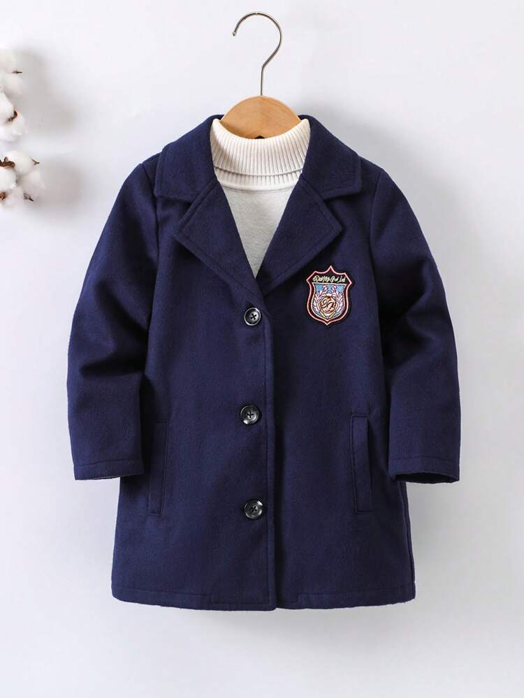 Casaco acolchoado de malha grossa com estilo casual e elegante para meninos pequenos