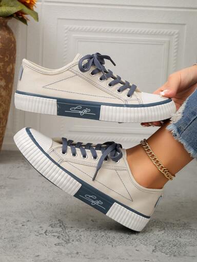 1 Paar Modische Kontrast-Farbige Retro Oxford Schuhe für Damen, Frühling/Sommer/Herbst 2025 Neu mit Schnürung, flach, bequem, Lässig, vielseitig, geeignet für Outdoor-Aktivitäten, zu jedem Outfit passend, Sneaker für Frauen