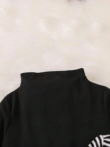 SHEIN Young Boy 3pcs Solid & Striped Print Mock Neck Tee - Multicolor - View 4