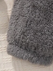 SHEIN Young Girl Solid Teddy Pants - Grey - View 4