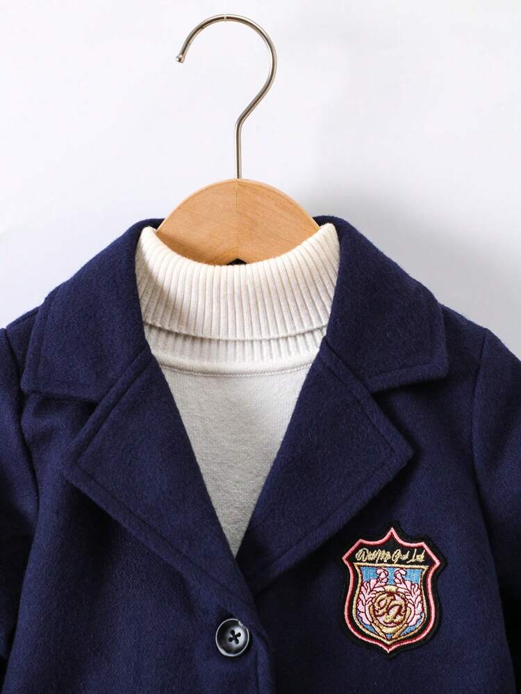 Casaco acolchoado de malha grossa com estilo casual e elegante para meninos pequenos