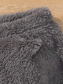 SHEIN Young Girl Solid Teddy Pants - Grey - View 5