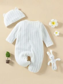 Babymeisje Getextureerd Slaap-jumpsuit op voet