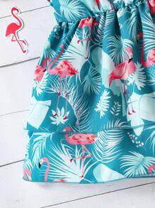 Đứa bé gái Bản in nhiệt đới Đầm Với băng đô - Nhiều màu - Xem 5