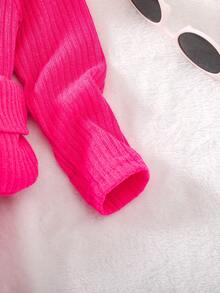 SHEIN 女小童荷葉邊緊身洋裝附包