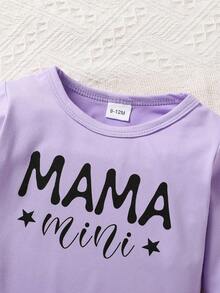 Baby Girl Letter Graphic Sweatshirt & Sweatpants - Multicolor - View 6