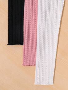 3入組青少年女孩高領木耳邊T恤 - 彩色 - 查看 3