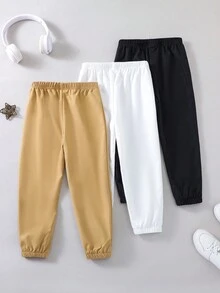 男小童3入組字母補丁細節衛褲 - 彩色 - 查看 2