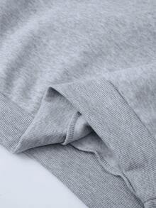 男士小鹿&字母圖案加絨內裏連帽衫